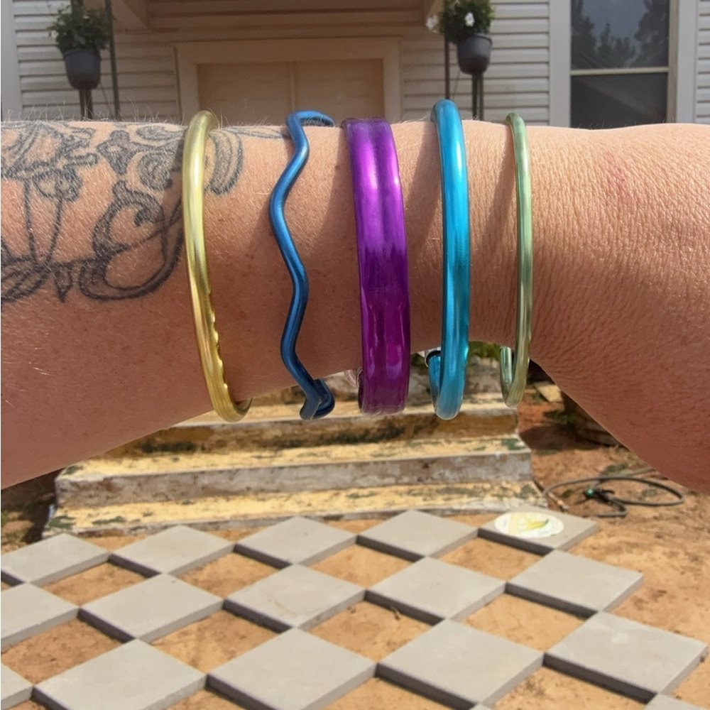 Vintage Knitting Needle Bracelets - Purple, Blue, Green, & Gold